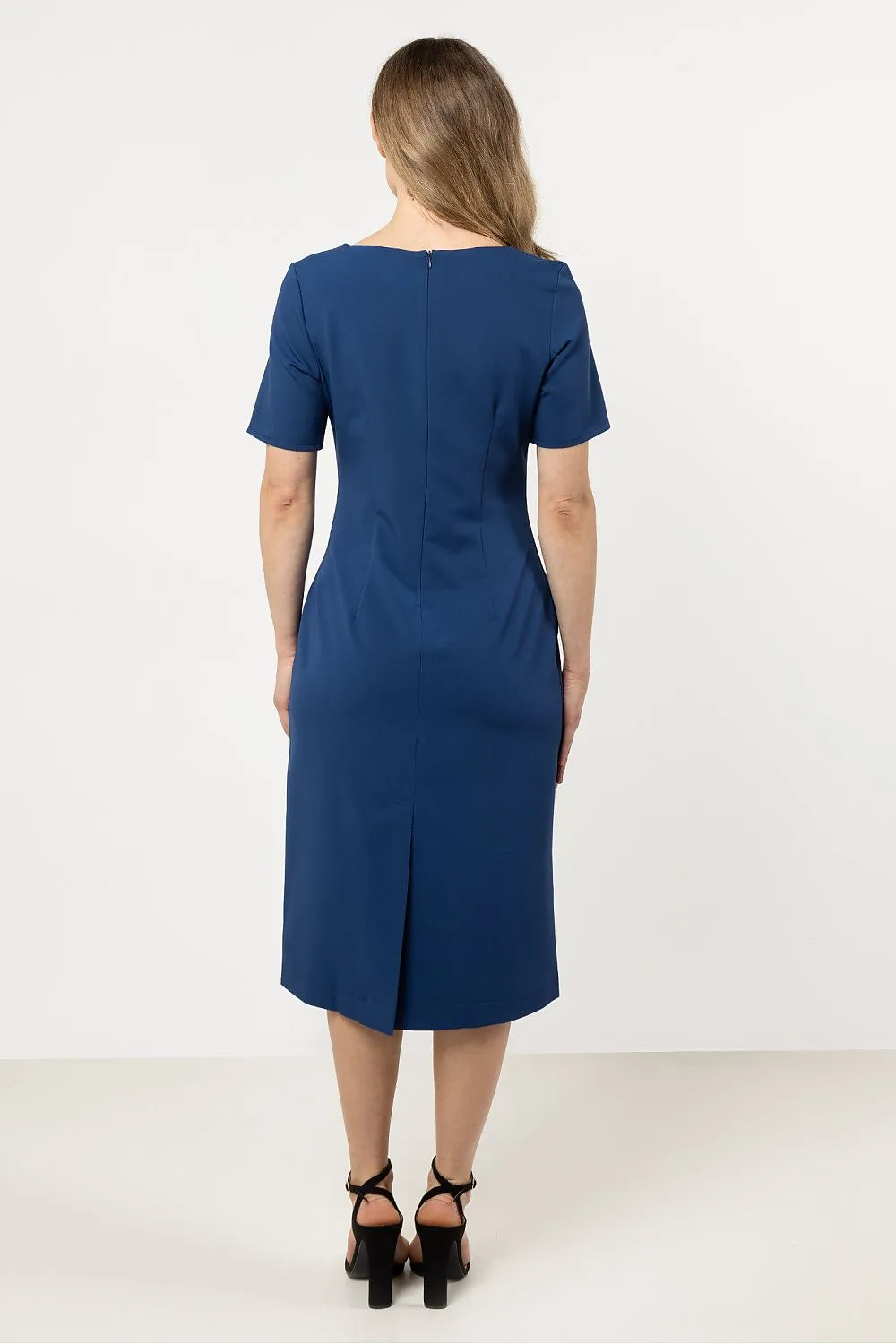 Elegant Boat Neck Fitted Dress
