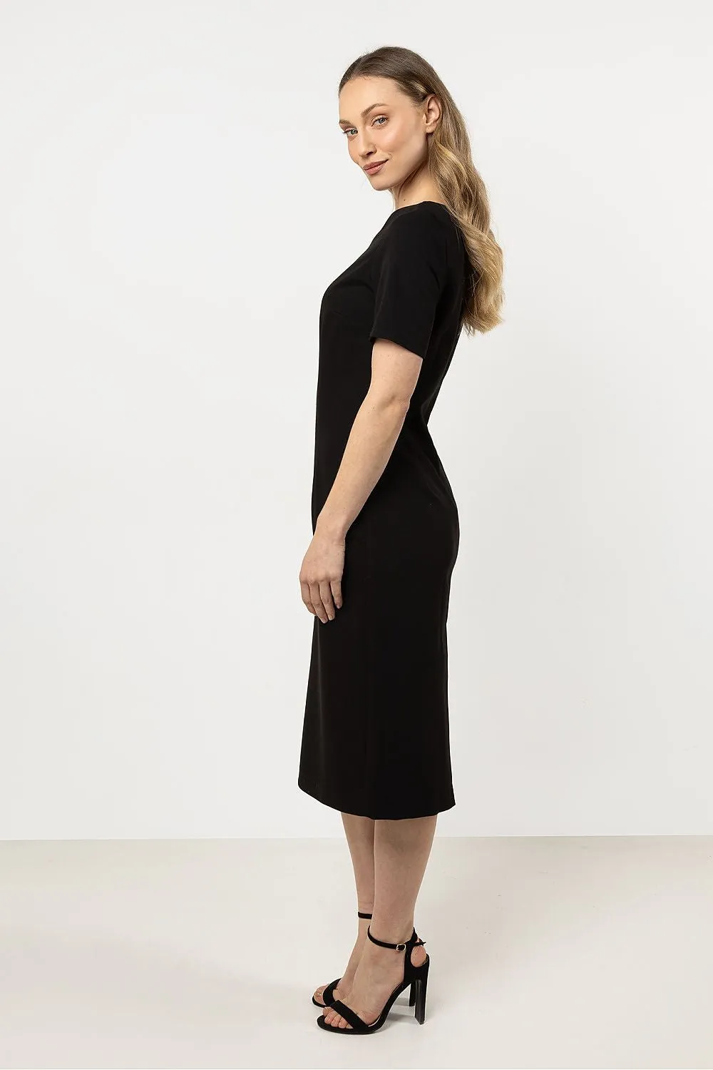Elegant Boat Neck Fitted Dress