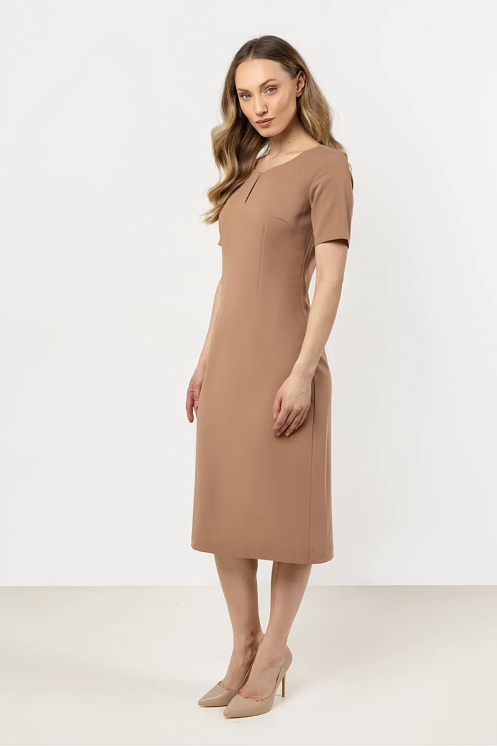 Elegant Boat Neck Fitted Dress