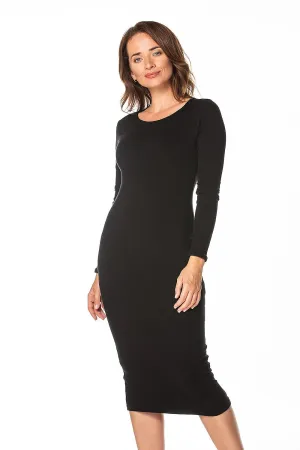 Elegant Fitted Cotton Knit Dress
