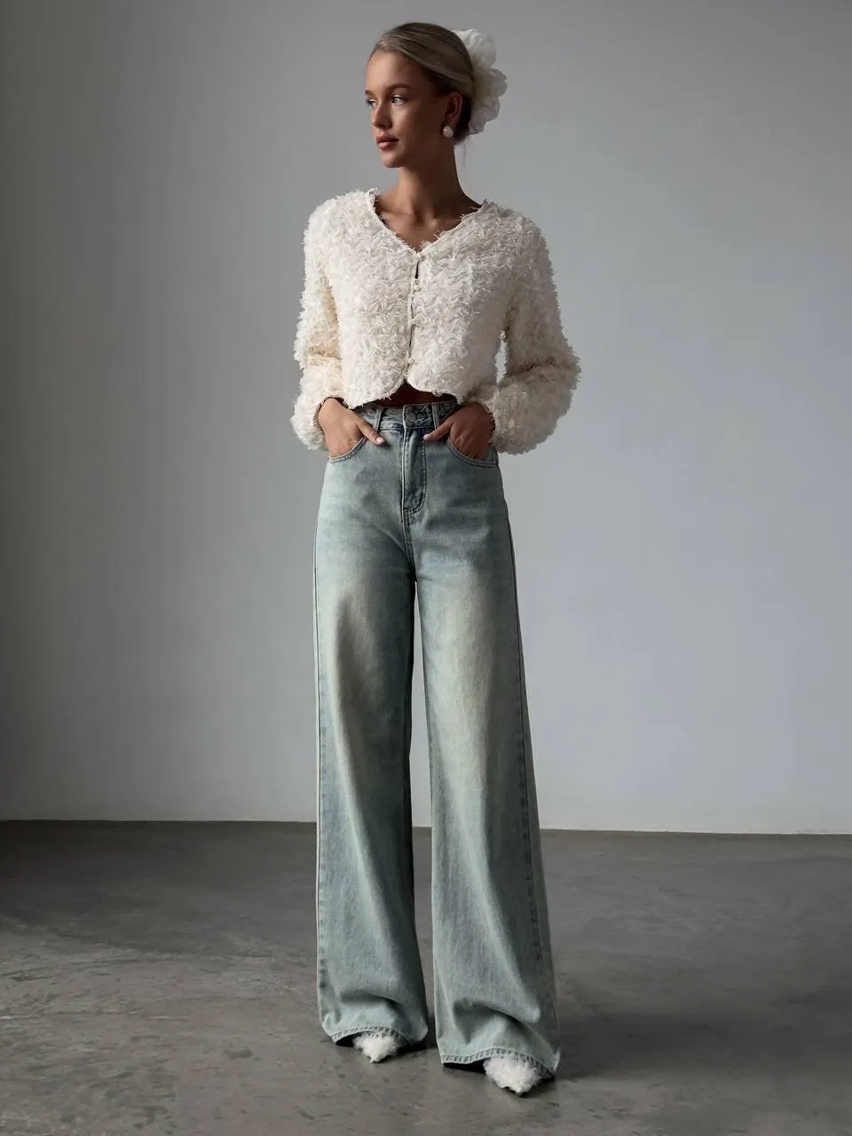 Elegant Fluffy Crop Jacket