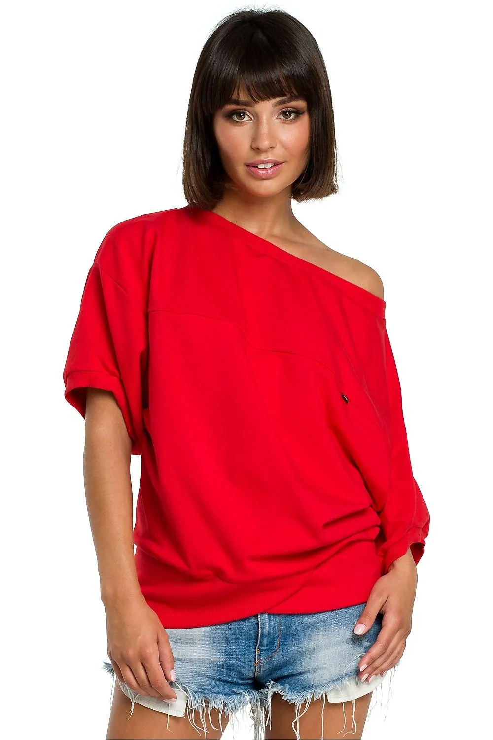 Elegant Oversized Ribbed Sweatshirt