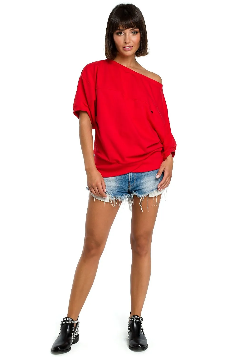 Elegant Oversized Ribbed Sweatshirt