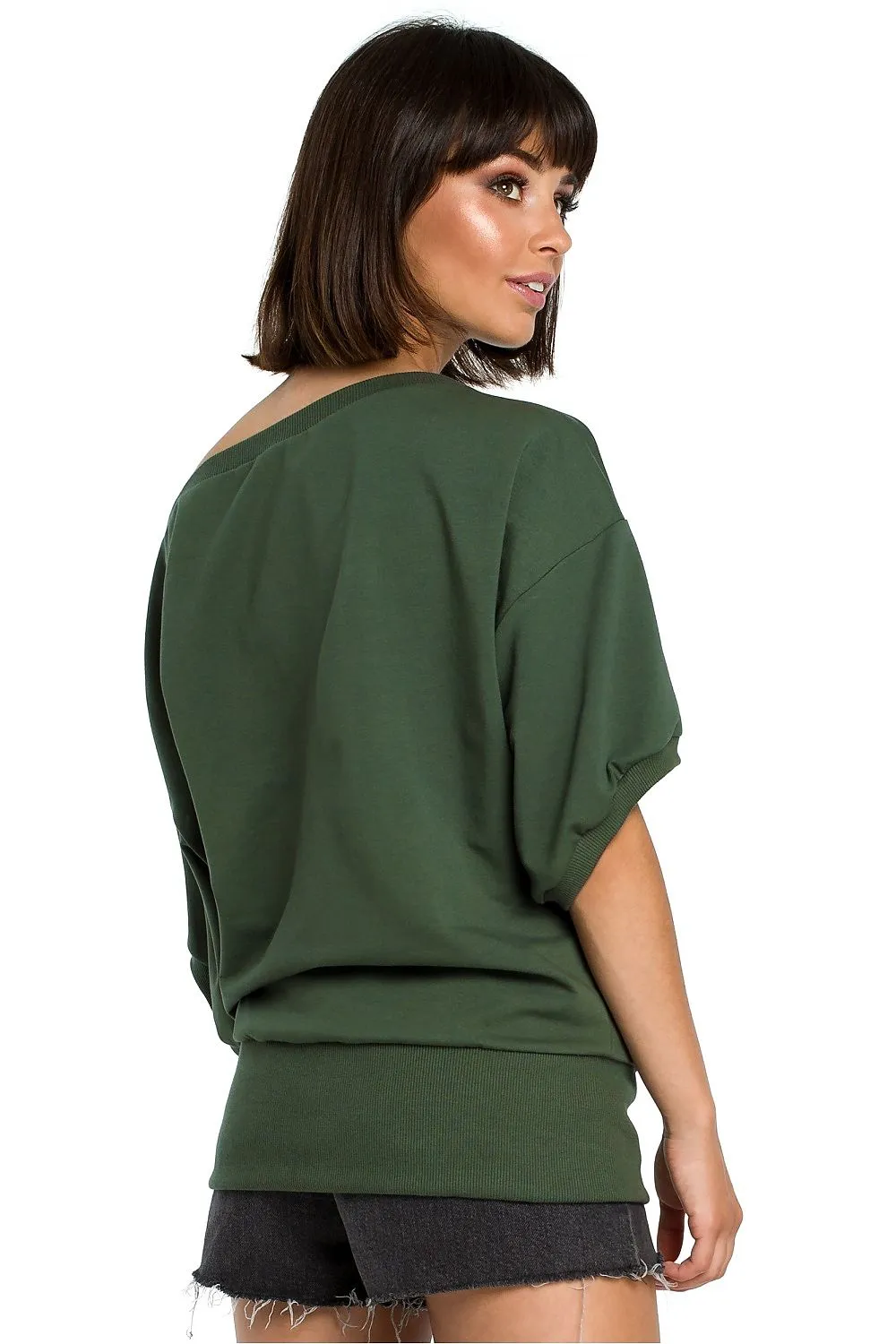 Elegant Oversized Ribbed Sweatshirt