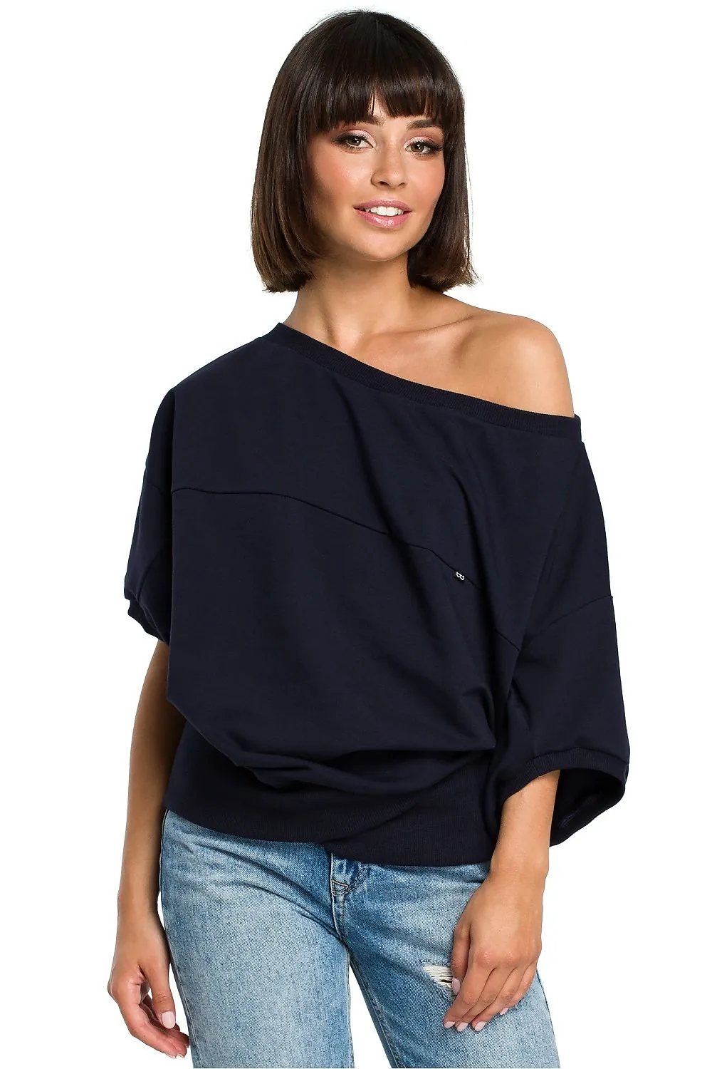Elegant Oversized Ribbed Sweatshirt