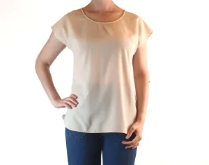 Elk preloved pink semi-sheer top with cap sleeves size XS (best fits size