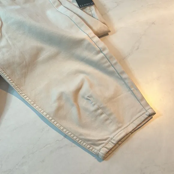 Eloquii Cream Straight Cropped Jeans Boho Plus Comfort Size 14