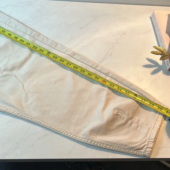 Eloquii Cream Straight Cropped Jeans Boho Plus Comfort Size 14
