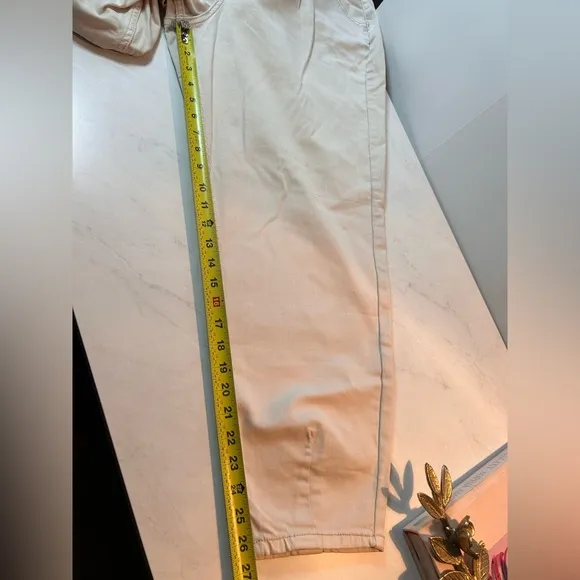 Eloquii Cream Straight Cropped Jeans Boho Plus Comfort Size 14