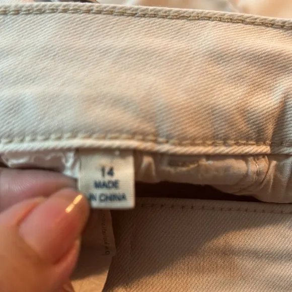 Eloquii Cream Straight Cropped Jeans Boho Plus Comfort Size 14