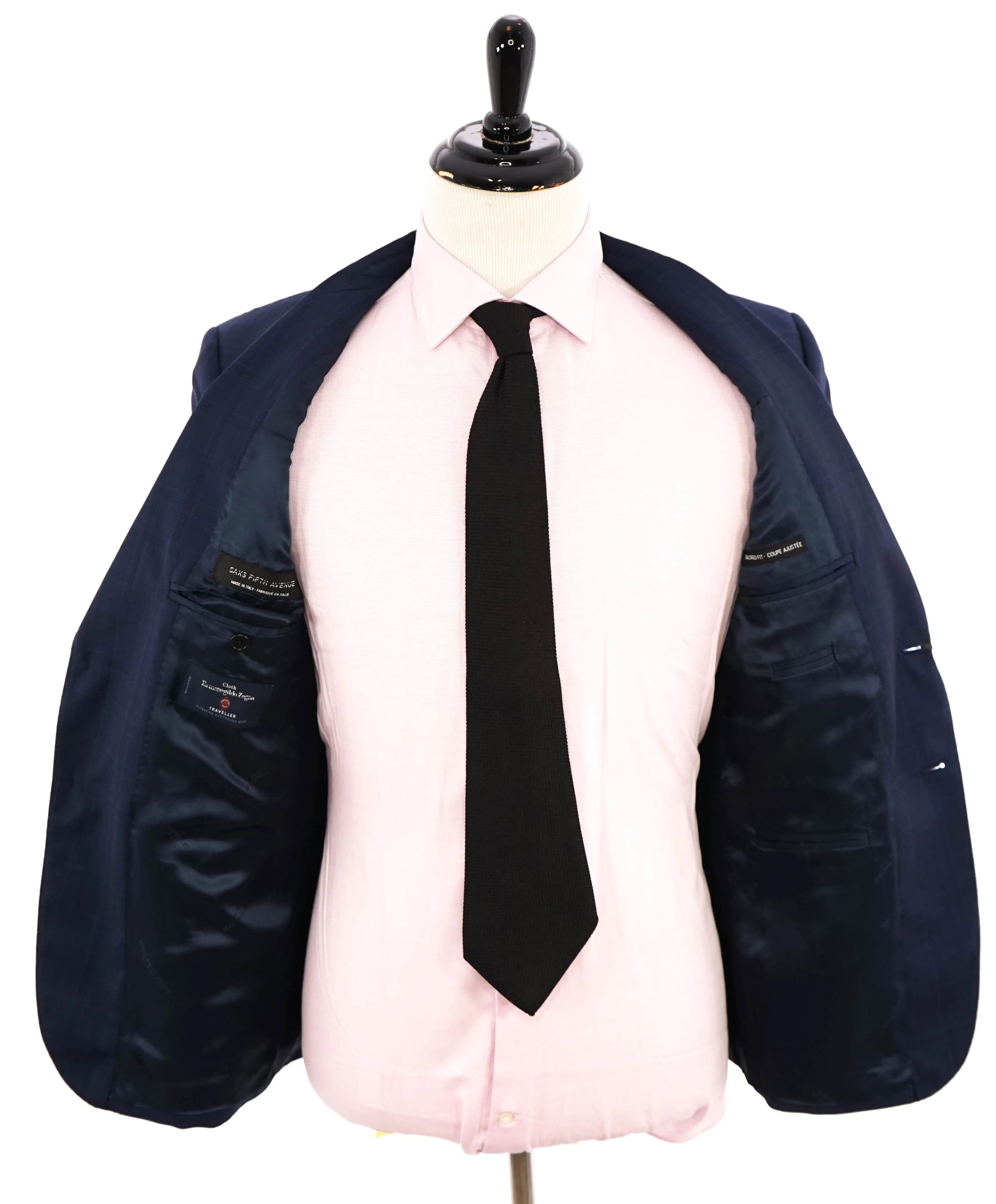 ERMENEGILDO ZEGNA - "Tailored" SAKS FIFTH AVENUE Blue Check Suit - 40S