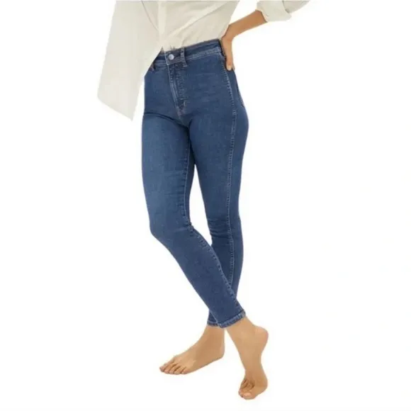 EVERLANE The Way High Skinny Jeans Size 28 Crop Dark Wash NWT High Waist Stretch