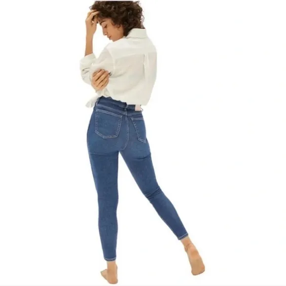 EVERLANE The Way High Skinny Jeans Size 28 Crop Dark Wash NWT High Waist Stretch