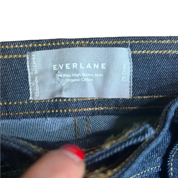 EVERLANE The Way High Skinny Jeans Size 28 Crop Dark Wash NWT High Waist Stretch