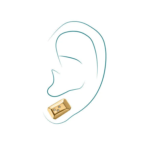 FACETTE MINI EMERALD DIAMOND STUD