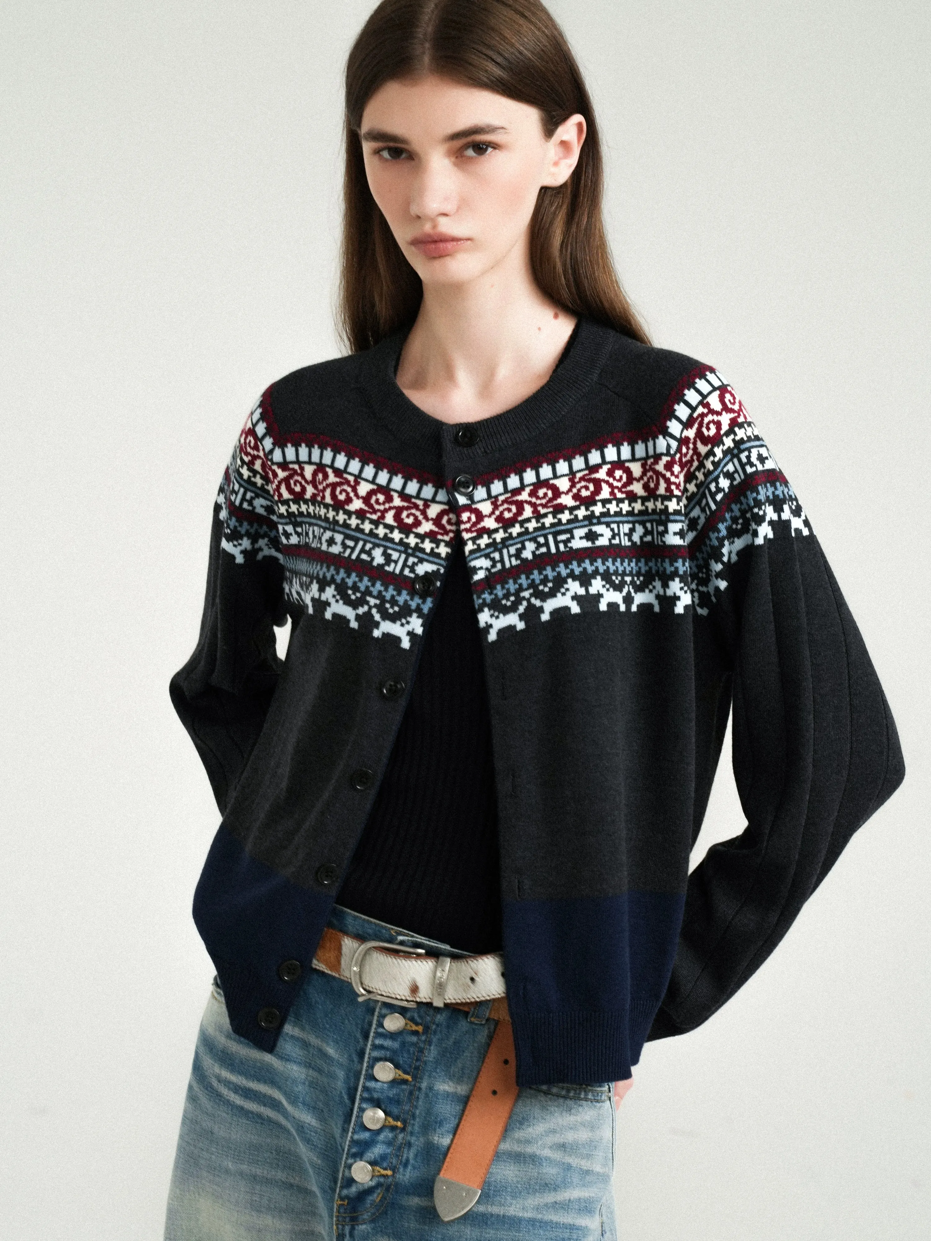 Fair Isle Knit Cardigan