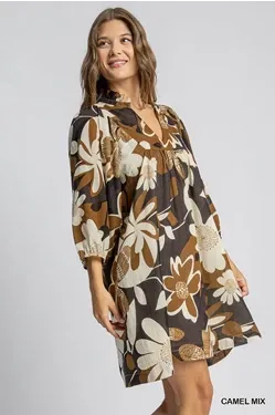 Fall Vibes Floral Print Dress