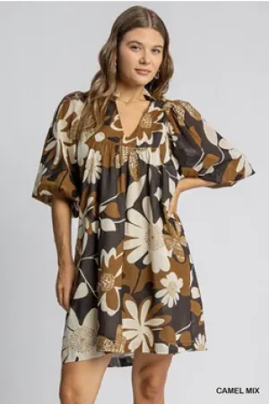 Fall Vibes Floral Print Dress