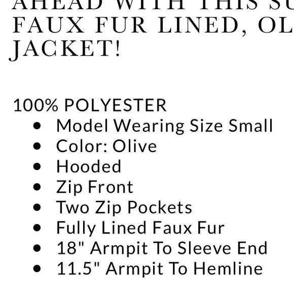 Faux fur Olive jacket
