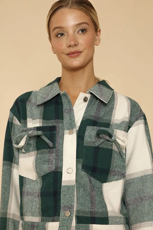 Flannel Bow Detail Jacket