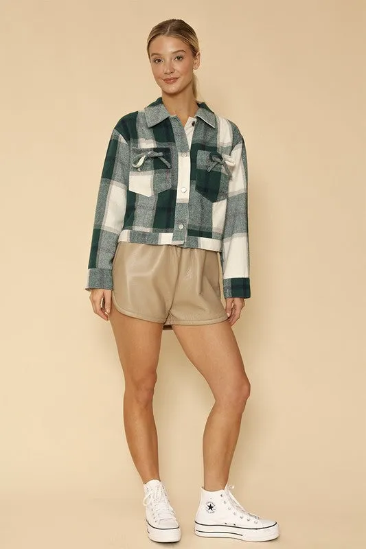 Flannel Bow Detail Jacket