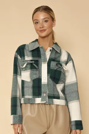 Flannel Bow Detail Jacket
