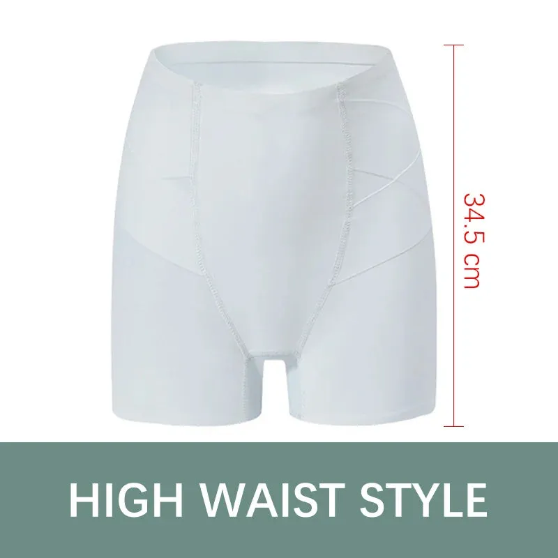 Flarixa Women's Seamless High Waist Ice Silk Safety Shorts - Slimming Underwear Under Skirt