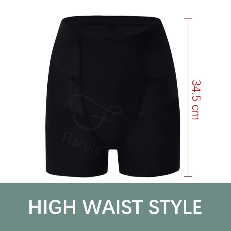 Flarixa Women's Seamless High Waist Ice Silk Safety Shorts - Slimming Underwear Under Skirt
