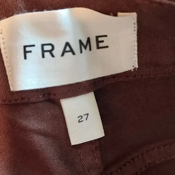 Frame Le Crop Mini Boot Chocolate Brown Denim Jeans Size 27