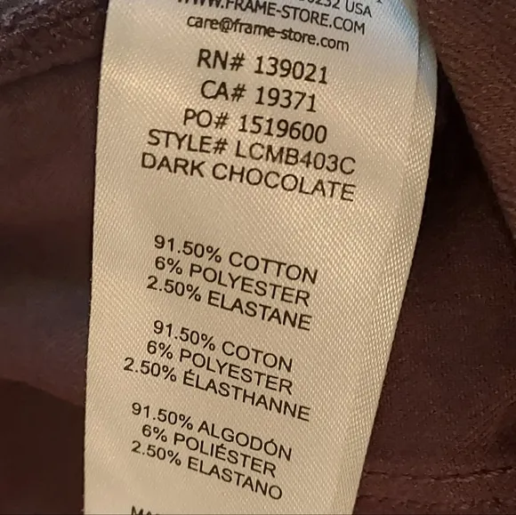 Frame Le Crop Mini Boot Chocolate Brown Denim Jeans Size 27