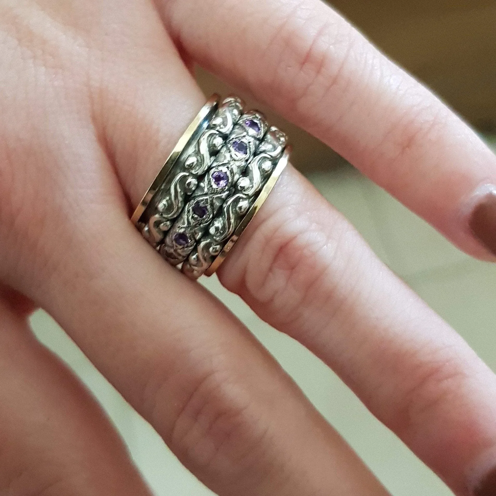 Gold and silver spinner rings jewelry from Israeli Rings for Woman
