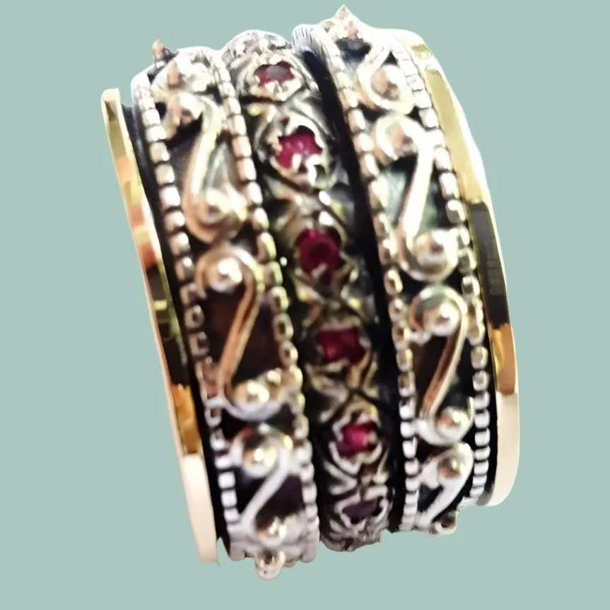 Gold and silver spinner rings jewelry from Israeli Rings for Woman