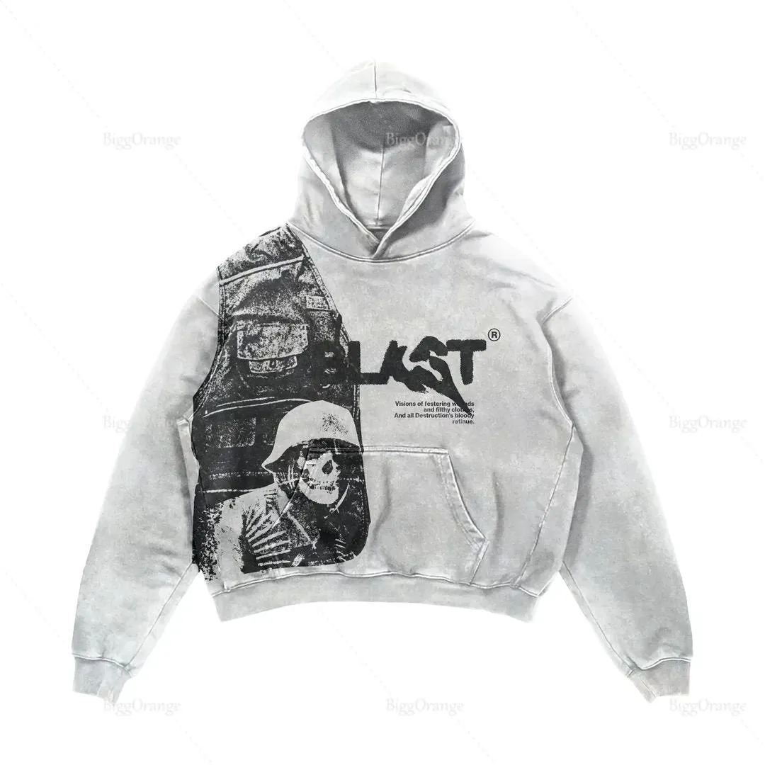 Gothic Skull Print Hoodie