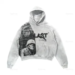 Gothic Skull Print Hoodie