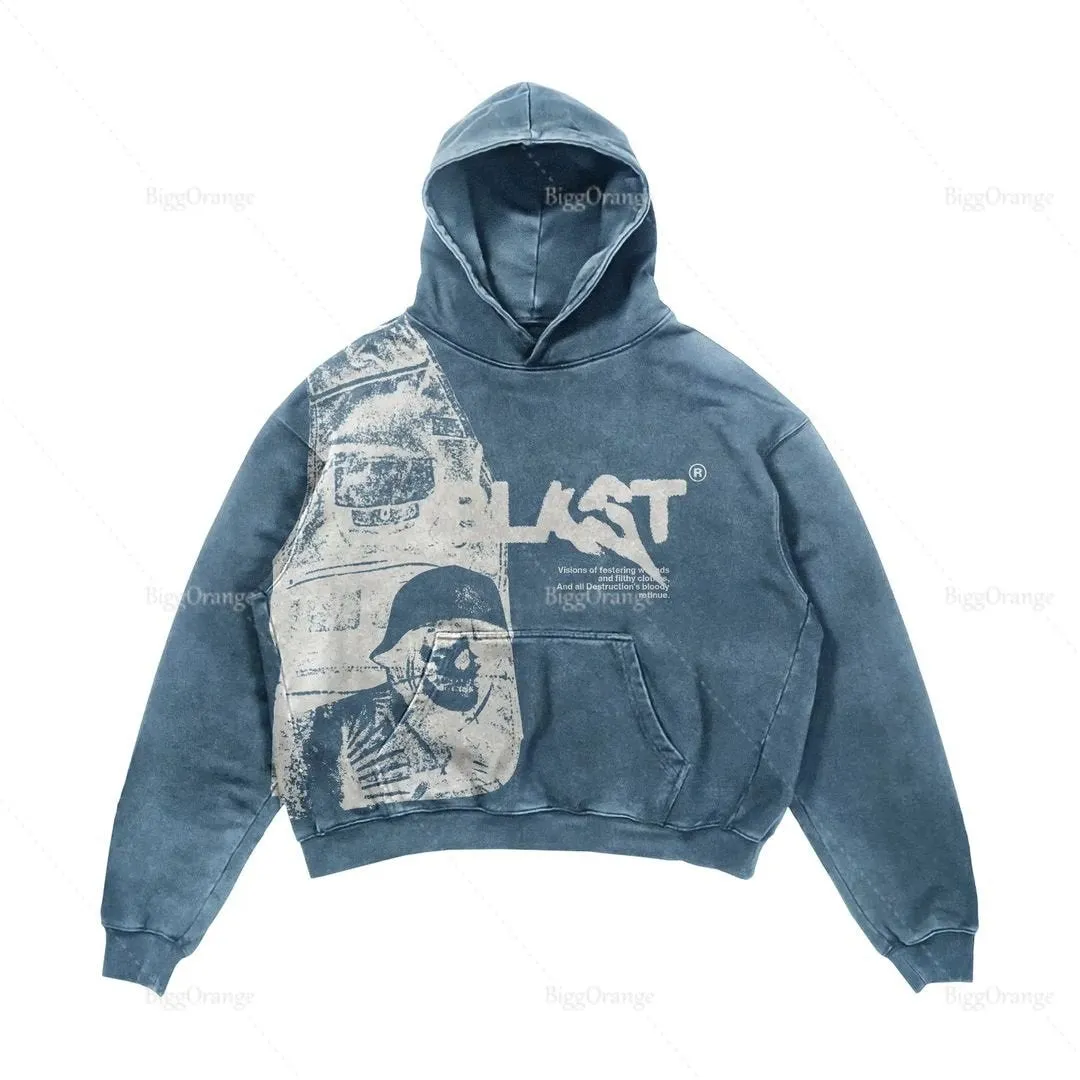 Gothic Skull Print Hoodie