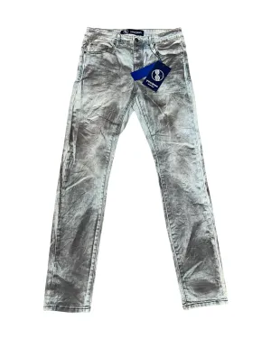 Gray Wash Textured Skinny Jeans