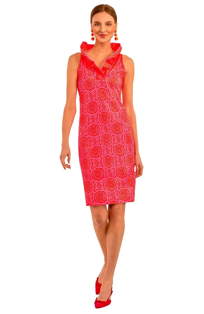 Gretchen Scott | Jersey Ruffneck Sleeveless Dress | Womens' | Pink/Red Sultan's Dining Room