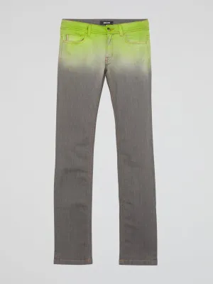 Grey Gradient Print Jeans