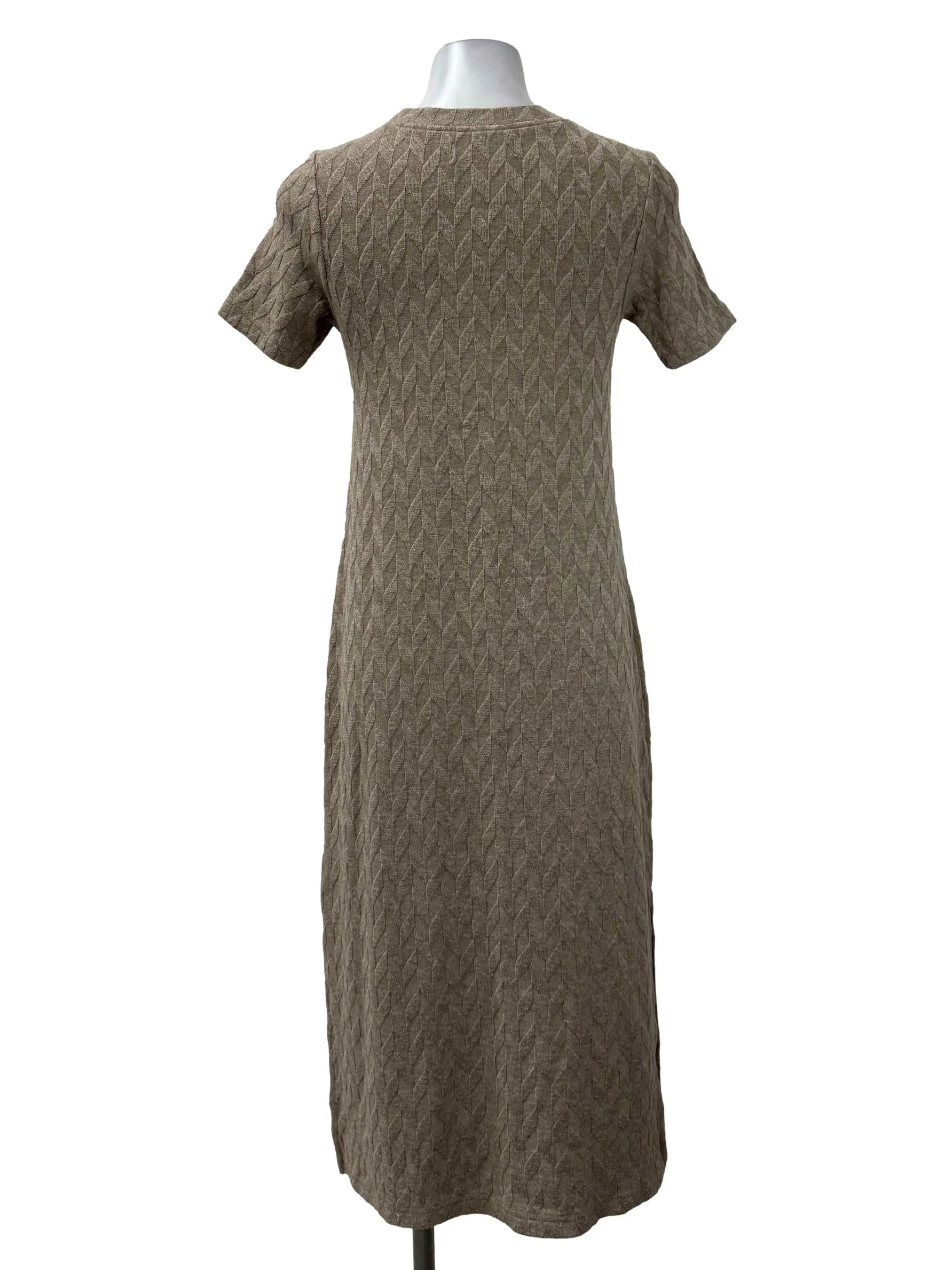 Grey Knitted Fitted Dress