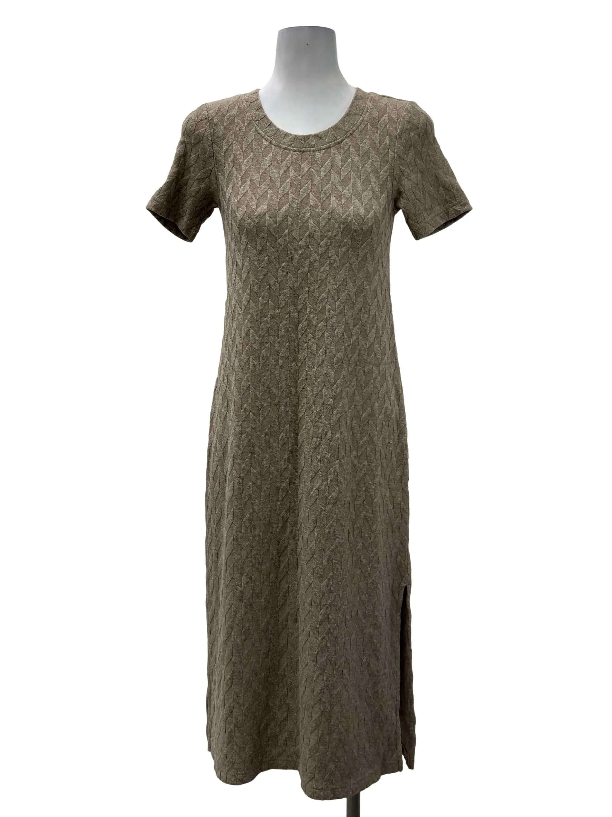 Grey Knitted Fitted Dress