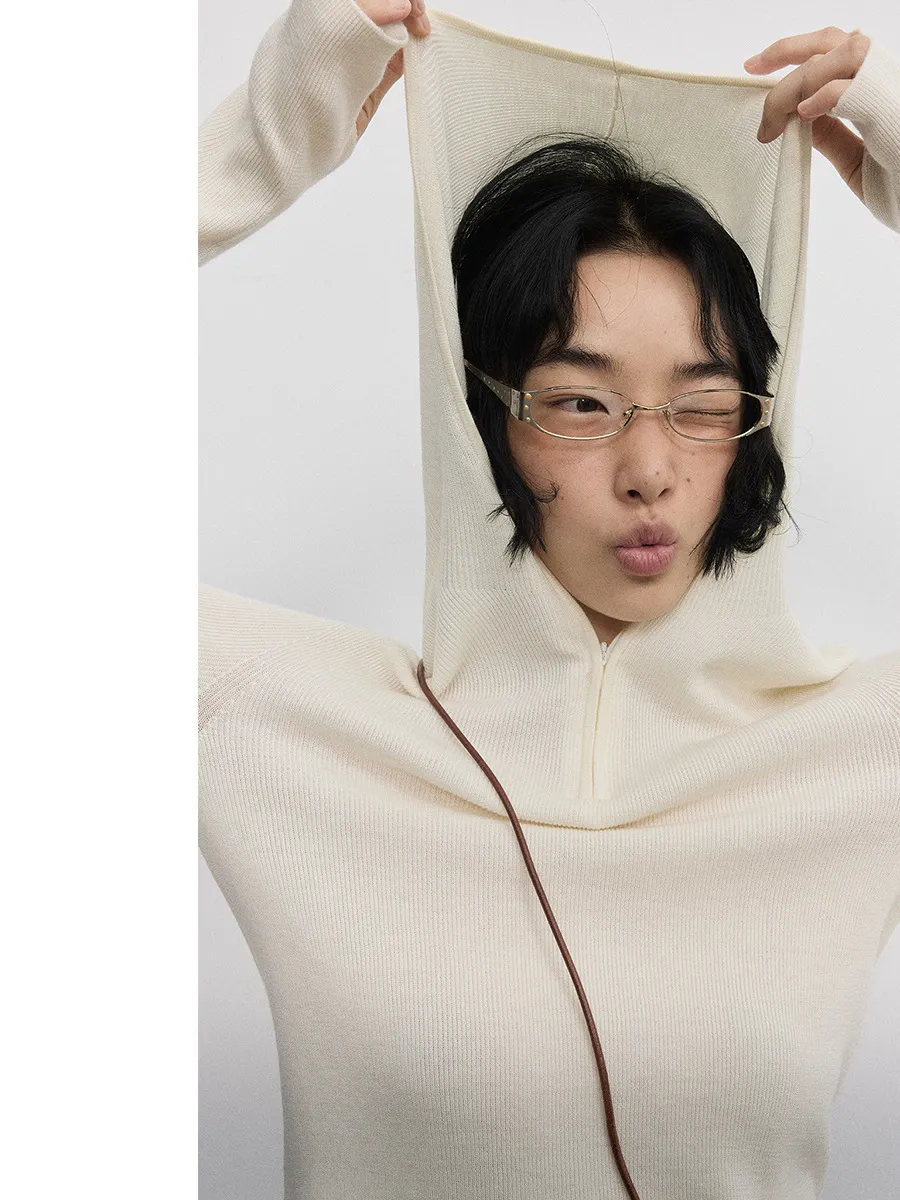 Half-Zip Ribbed Knit Sweater