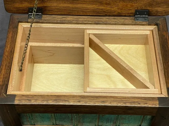 Handmade Lyptus with Vintage Bead Board and Maple Interior Jewelry Box