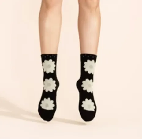 Hansel From Basel - Blooming Daisy Short Crew (Black)