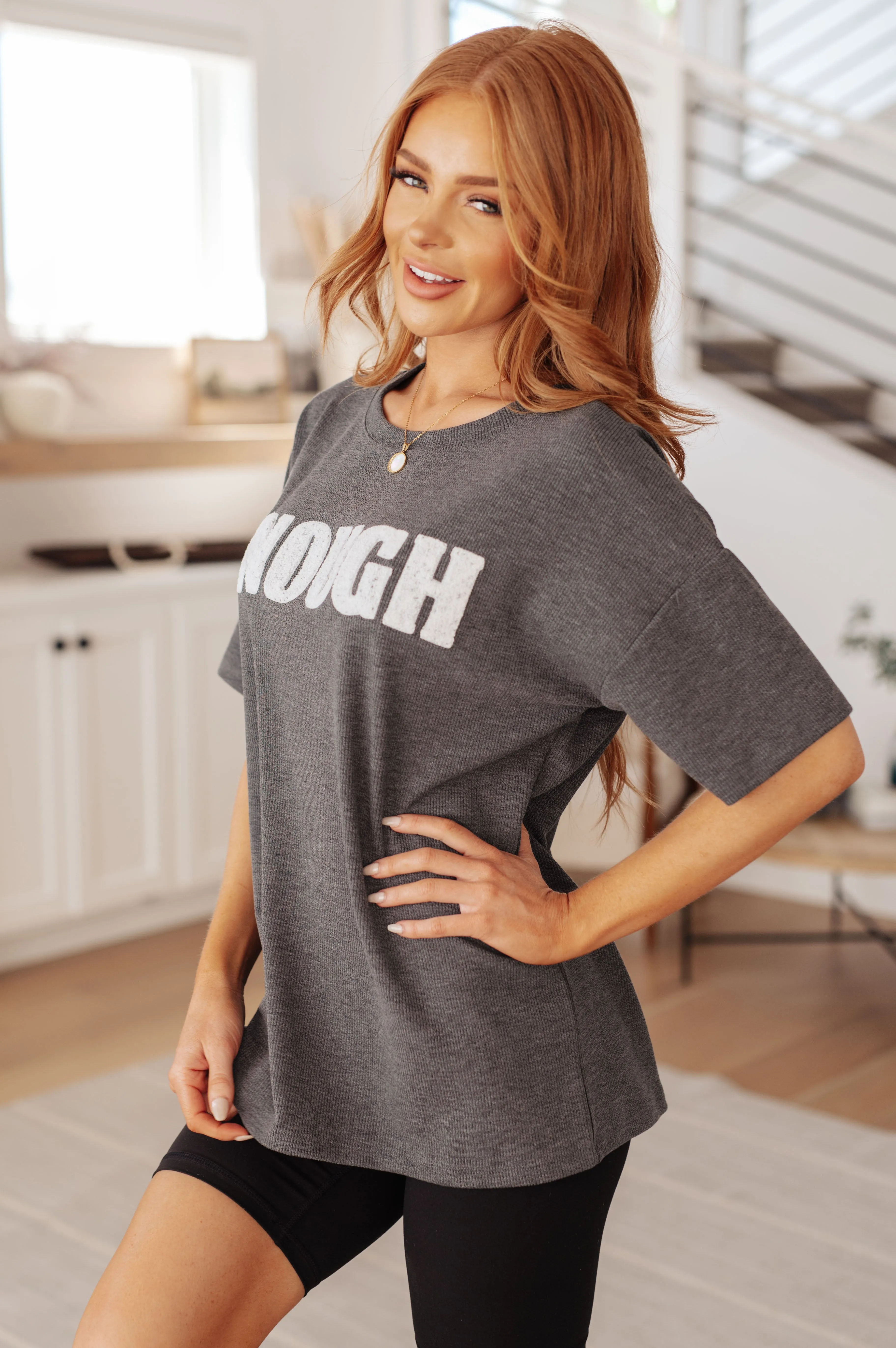 Hazel Blues® |  Always Enough Graphic Tee in Charcoal