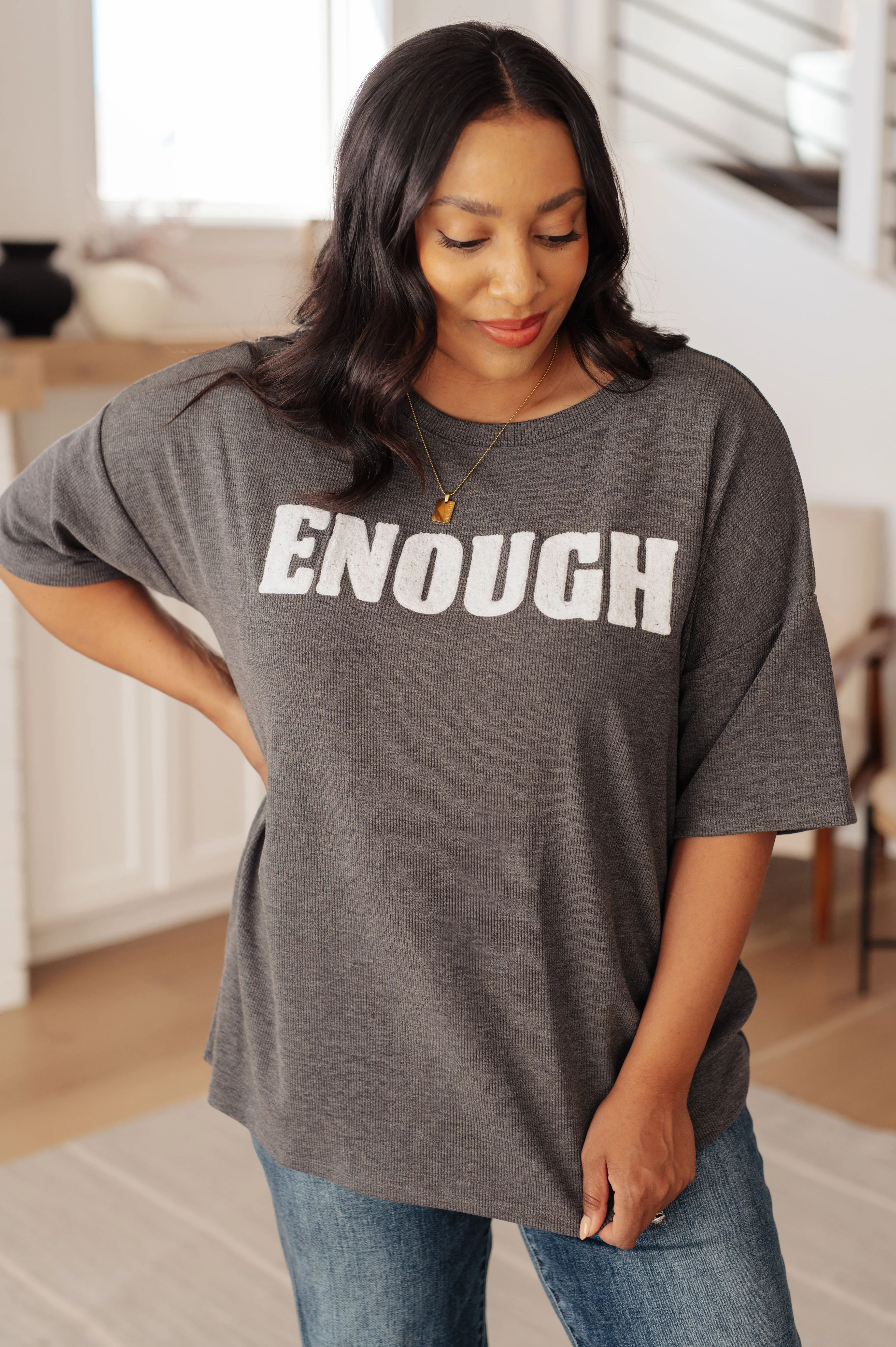 Hazel Blues® |  Always Enough Graphic Tee in Charcoal