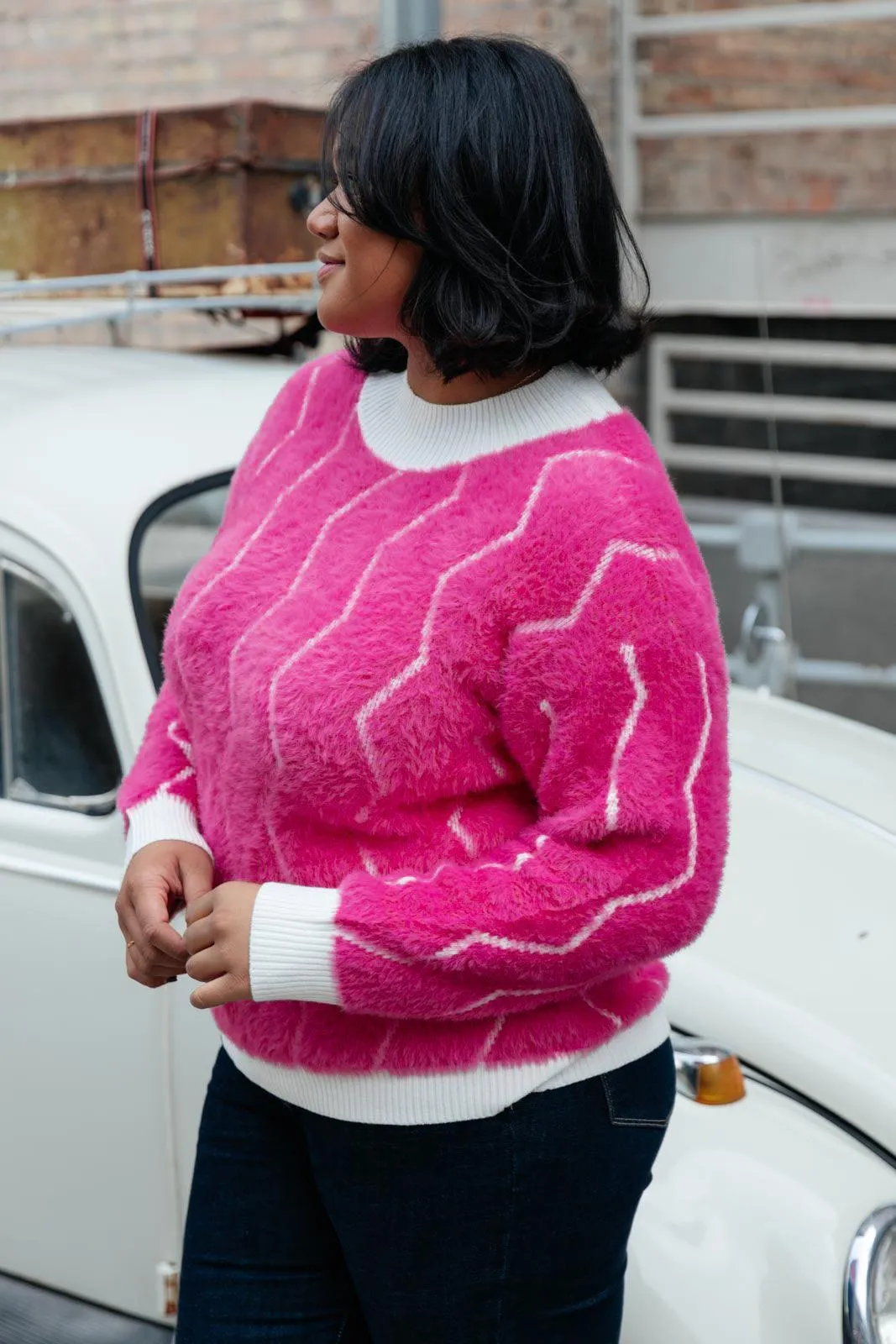 Hazel Blues® | Pop Culture Zig Zag Sweater