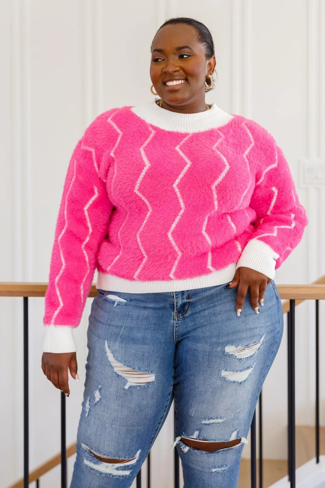 Hazel Blues® | Pop Culture Zig Zag Sweater