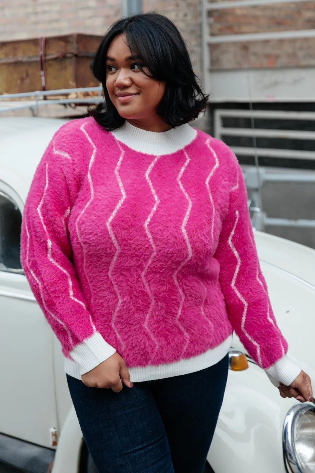 Hazel Blues® | Pop Culture Zig Zag Sweater