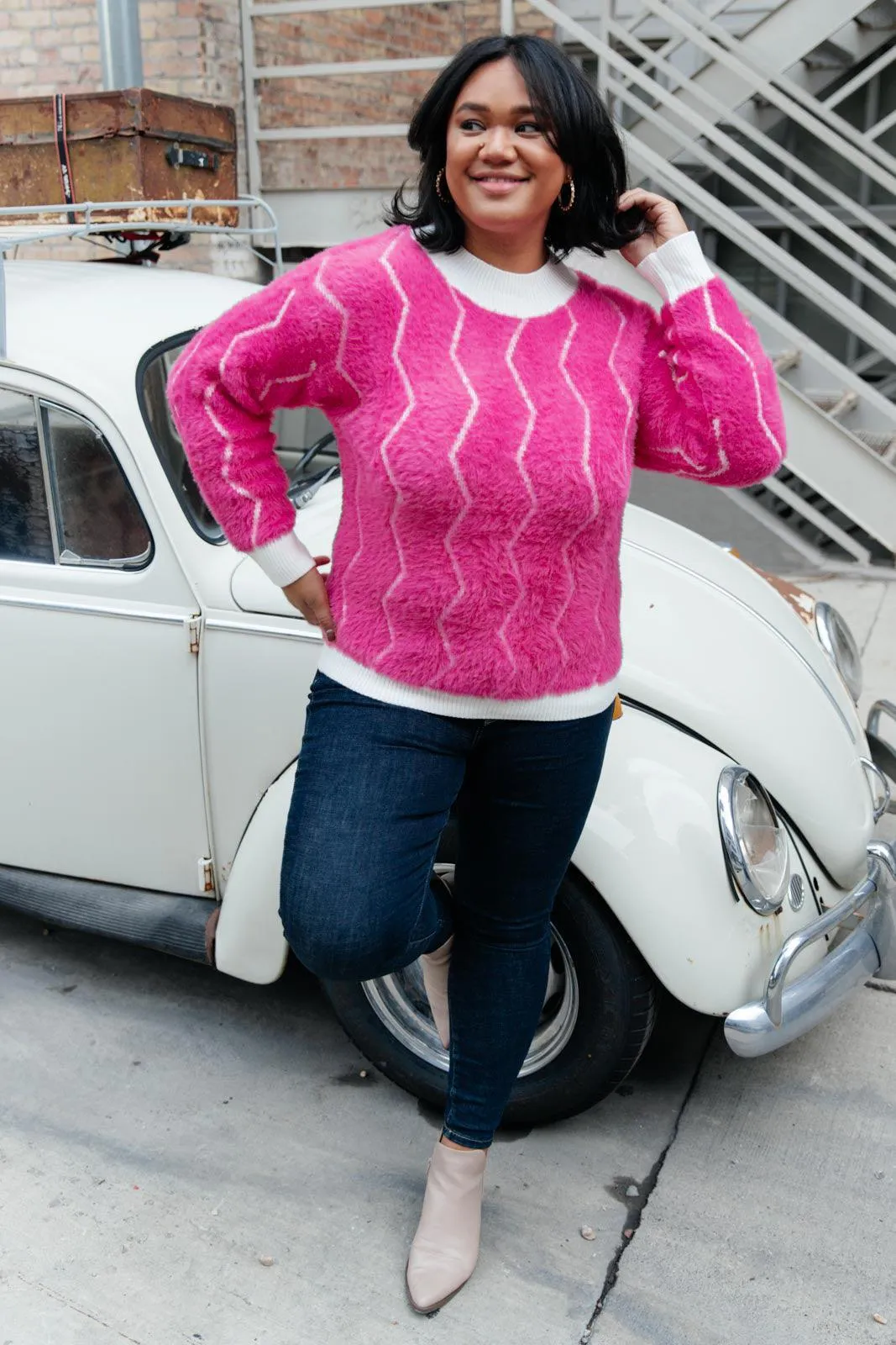 Hazel Blues® | Pop Culture Zig Zag Sweater