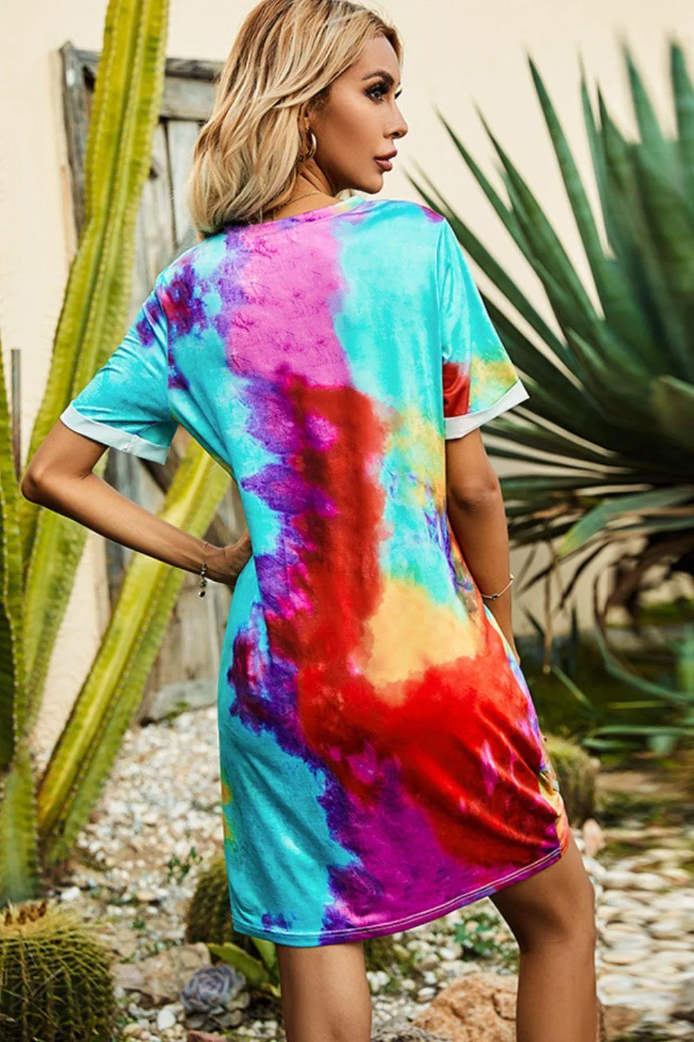 Hazel Blues® | Twisted V-Neck Short Sleeve Dress